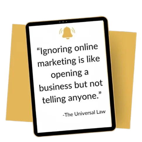 Online marketing quote highlighting business growth through digital marketing